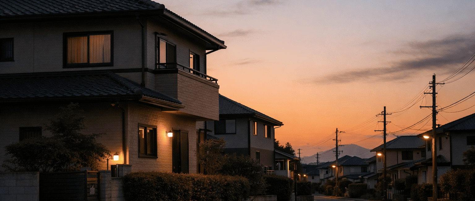 夕暮れの街並み