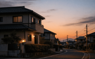 夕暮れの街並み