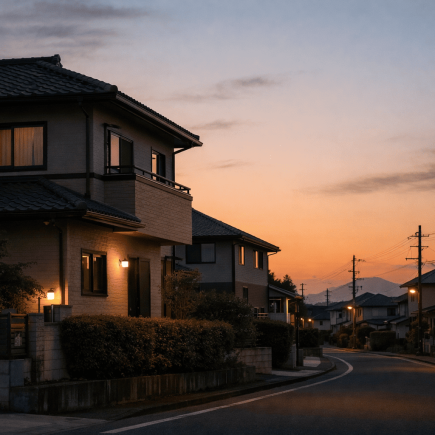 夕暮れの街並み