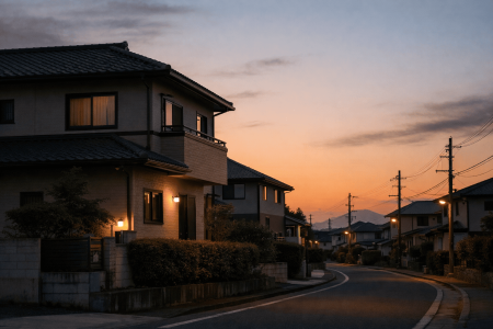 夕暮れの街並み